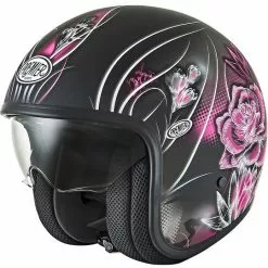 Premier C Casque De Moto Jet Vintage En Fibre Avec Visière Intégrée Vanity 9BM