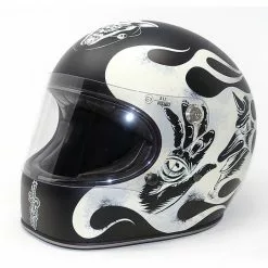 Casque De Moto Intégral En Fibre De Style 70's Premier TROPHY BD 9BM Matt