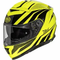 Premier Casque De Moto Intégral En Fibre DEVIL PR FLUO Jaune Fluo Noir