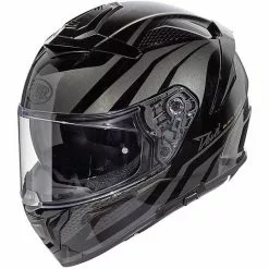 Casque De Moto Intégral En Fibre Premier DEVIL PR9BE Noir Brillant Gris