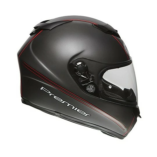 Casque De Moto Intégral En Fibre Premier DRAGON EVO T2 17 BM Noir Mat Rouge – Image 2