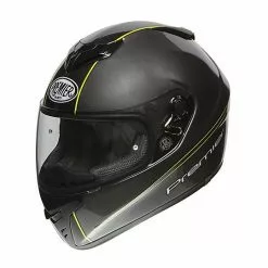 Casque De Moto Intégral En Fibre Premier DRAGON EVO TY 17 Noir Jaune Fluo