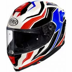 Casque De Moto Intégral En Fibre Premier HYPER RW13 Blanc Bleu Rouge