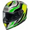 Casque De Moto Intégral En Fibre Premier HYPER RW6 Blanc Vert Jaune