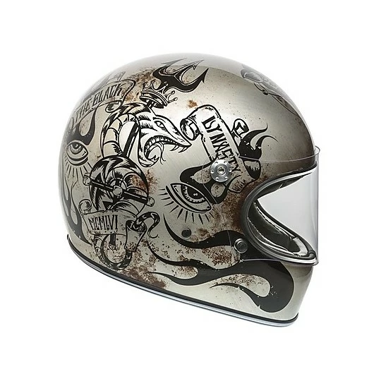 Casque De Moto Intégral En Fibre Vintage Premier TROPHY BD TITANIUM – Image 2