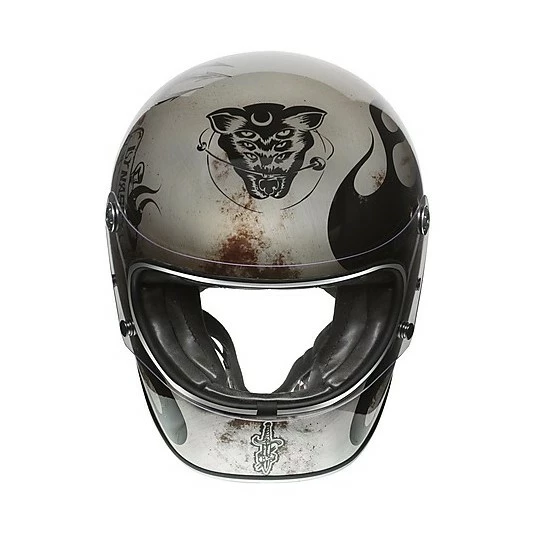 Casque De Moto Intégral En Fibre Vintage Premier TROPHY BD TITANIUM – Image 4