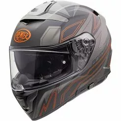 Casque De Moto Intégral En Premier DEVIL EL93 Bm Fibre Gris Mat Rouge