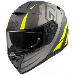 Casque De Moto Intégral En Premier DEVIL GTY BM Fibre Gris Jaune Fluo Mat