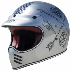 Casque De Moto Intégral Premier Trophy Style 70 MX NX Chrome