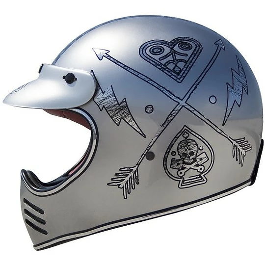 Casque De Moto Intégral Premier Trophy Style 70 MX NX Chrome – Image 2