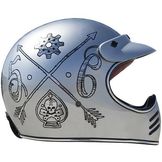 Casque De Moto Intégral Premier Trophy Style 70 MX NX Chrome – Image 3