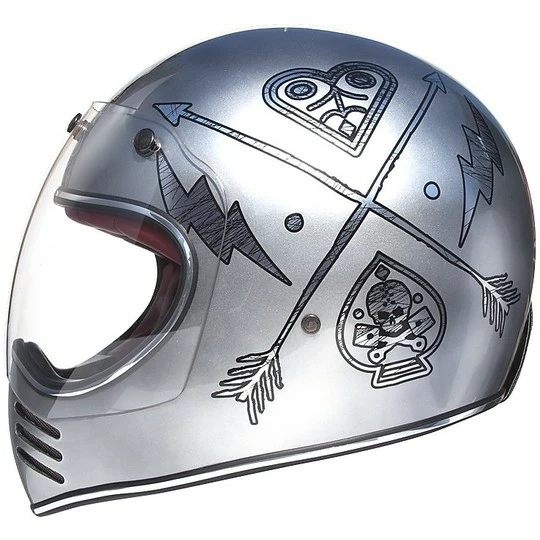 Casque De Moto Intégral Premier Trophy Style 70 MX NX Chrome – Image 4