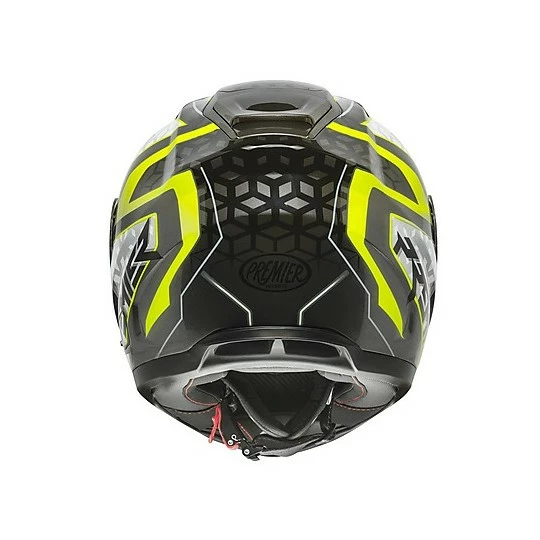Casque De Moto Intégral Premier VYRUS EM Y17 Noir Gris Jaune Fluo – Image 6