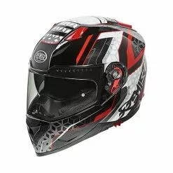 Casque De Moto Intégral Premier VYRUS EM92 Noir Blanc Rouge