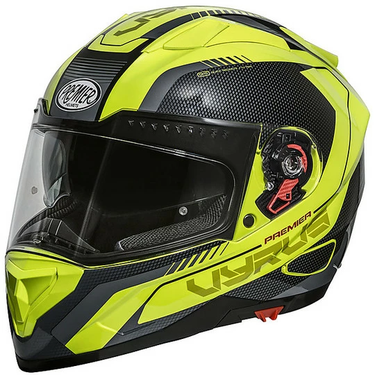 Casque De Moto Intégral Premier VYRUS MP FLUO Noir Jaune Fluo