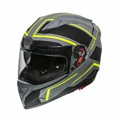 Casque De Moto Intégral Premier VYRUS NDY Gris BM Gris Jaune Fluo Mat