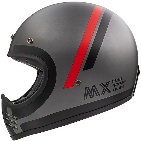 Casque De Moto Intégral Vintage Premier MX DO17 BM Gris Mat – Image 2
