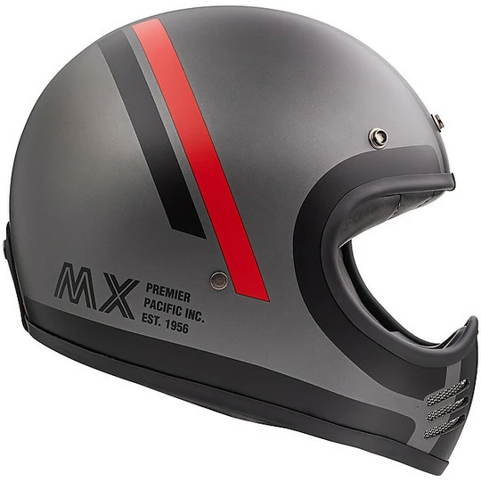 Casque De Moto Intégral Vintage Premier MX DO17 BM Gris Mat – Image 3