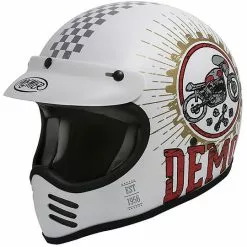 Casque De Moto Intégral Vintage Premier Trophy MX Style '70 Speed Demon 8 BM Matt