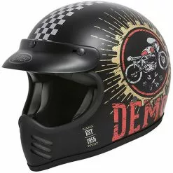 Casque De Moto Intégral Vintage Premier Trophy MX Style '70 Speed Demon 9 BM Matt