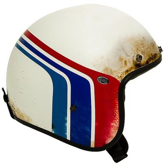 Casque De Moto Jet Vintage En Fibre Premier LE PETIT CLASSIC EVO BTR 8 BM Blanc Mat – Image 3