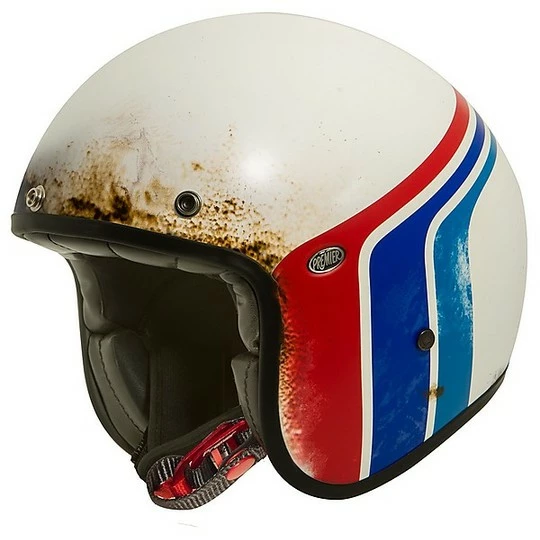 Casque De Moto Jet Vintage En Fibre Premier LE PETIT CLASSIC EVO BTR 8 BM Blanc Mat