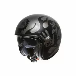 Casque De Moto Jet Vintage En Fibre Premier VINTAGE EVO BD 17 BM Argent Noir