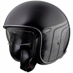 Casque De Moto Jet Vintage En Fibre Premier VINTAGE EVO BTR9 Noir Brillant