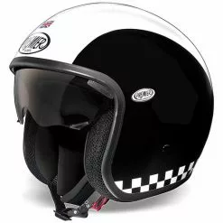 Casque De Moto Jet Vintage En Fibre Premier VINTAGE EVO Retro Blanc Noir