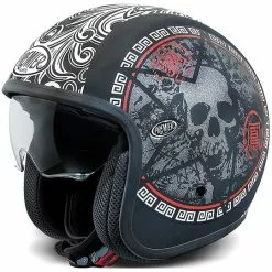 Casque De Moto Jet Vintage En Fibre Premier VINTAGE EVO SK 9 BM Noir Mat