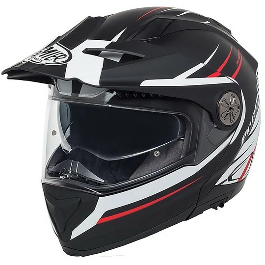 Casque De Moto Modulaire Dual Sport Premier X-TRAIL MO 92 BM Noir Blanc Rouge