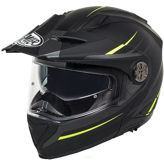 Casque De Moto Modulaire Dual Sport Premier X-TRAIL MO Y BM Noir Mat Jaune