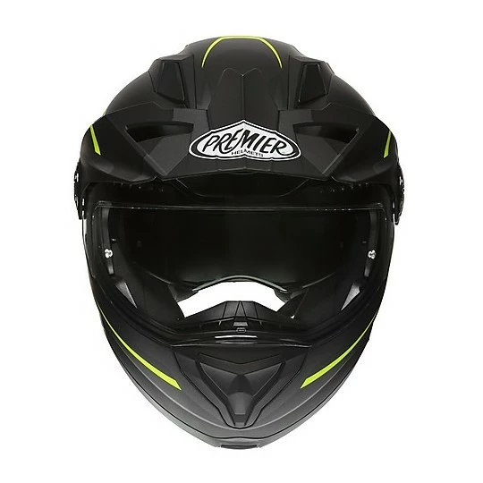 Casque De Moto Modulaire Dual Sport Premier X-TRAIL MO Y BM Noir Mat Jaune – Image 2