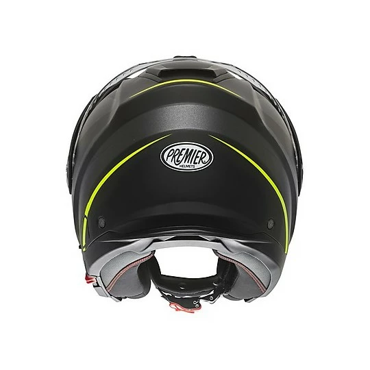 Casque De Moto Modulaire Dual Sport Premier X-TRAIL MO Y BM Noir Mat Jaune – Image 5