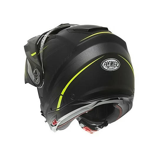 Casque De Moto Modulaire Dual Sport Premier X-TRAIL MO Y BM Noir Mat Jaune – Image 6
