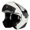 Casque De Moto Modulaire Ouvrable Premier Double Visière Thesis Blanc Brillant