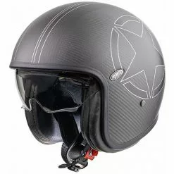 Casque De Moto Premier Vintage Jet En Carbone VINTAGE EVO Star Carbon BM Matt
