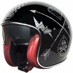 Casque De Moto Premier Vintage NX Silver Chrome Fiber Jet