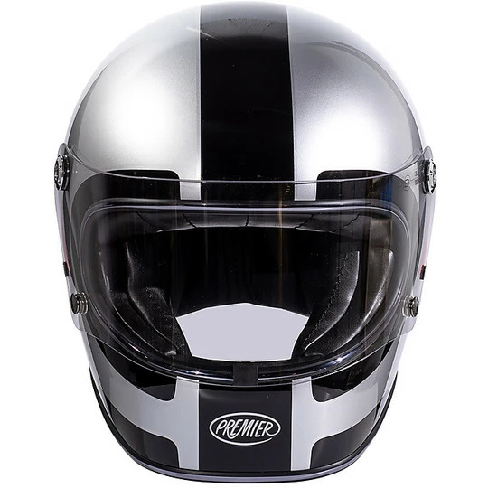 Casque De Moto Vintage Intégral 70's Premier Trophy DO Gris Chromé – Image 4