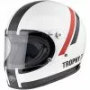 Casque De Moto Vintage Intégral Des Années 70 Premier Trophy DO8 Blanc Brillant