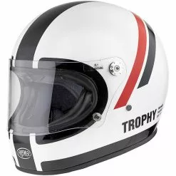 Casque De Moto Vintage Intégral Des Années 70 Premier Trophy DO8 Blanc Brillant