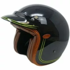 Casque Moto Jet Custom Premier VINTAGE CLASSIC BLACK Edition Limitée.