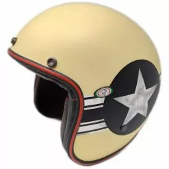 Casque Moto Jet Custom Premier VINTAGE CLASSIC STAR CAP CREME