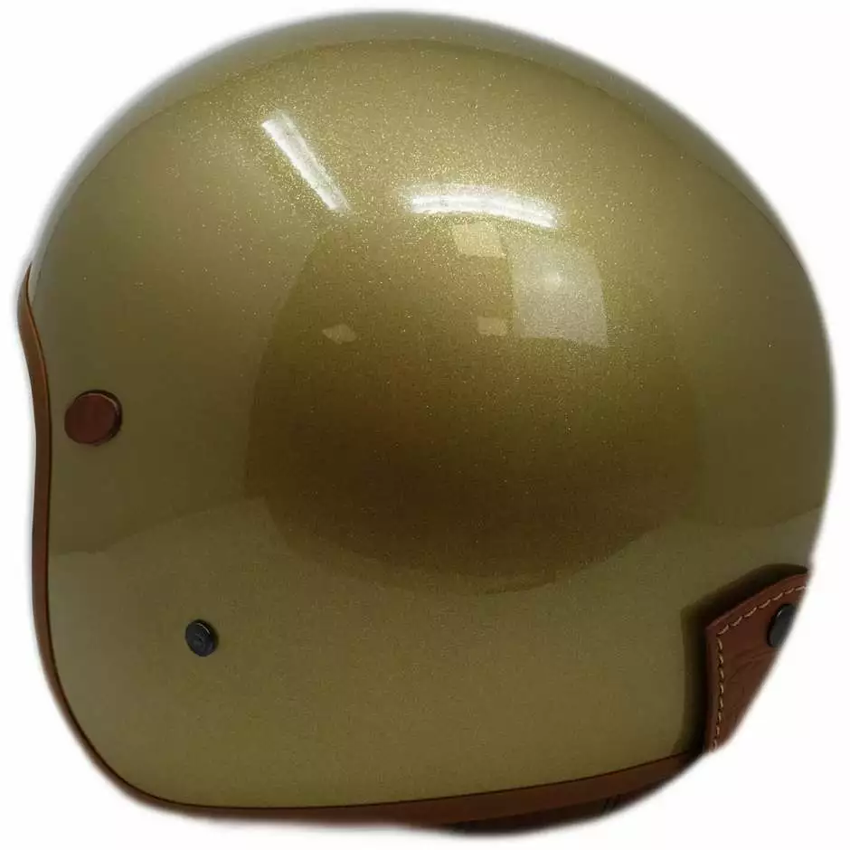 Casque Moto Jet Custom Premier VINTAGE GLITTER GOLD Edition Limitée – Image 2