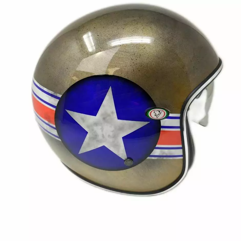 Casque Moto Jet Custom Premier VINTAGE MR STAR BRONZE Limited Edition – Image 2
