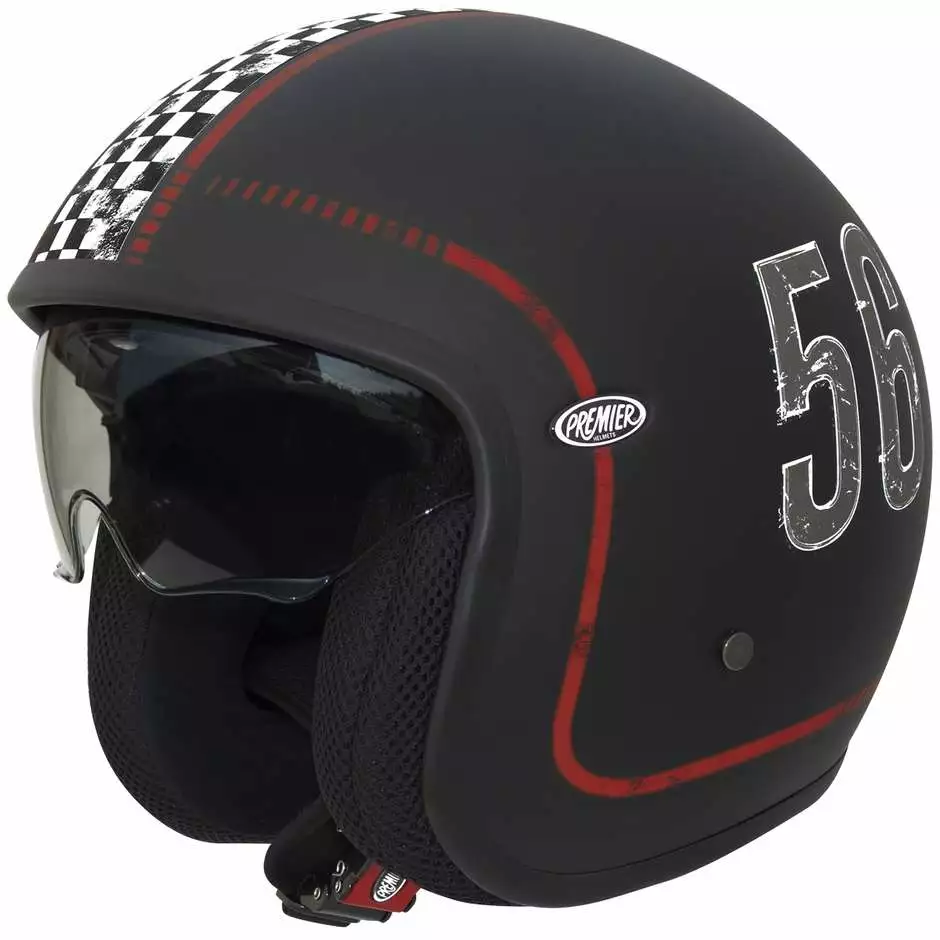 Casque Moto Jet En Premier Fibre VINTAGE FL 9 BM