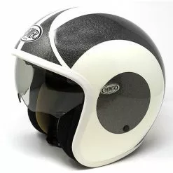 Casque Moto Jet Fibre Premier Vintage Blanc Glitter Grey