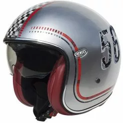 Casque Moto Jet Fibre Premier Vintage FL Chromé