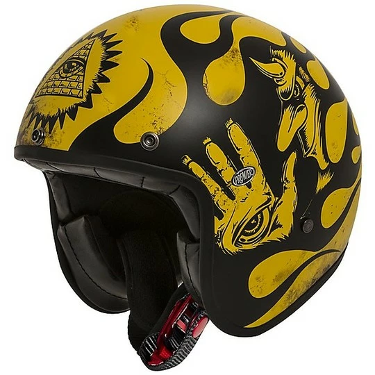 Casque Moto Jet Premier Le Petit Classic BD 12BM Noir Or Mat