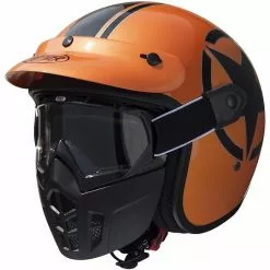 Casque Moto Jet Premier Vintage Fiber Mask Metallic Orange